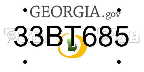 33BT685 Georgia License Plate