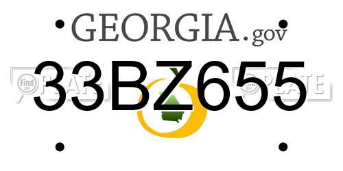 33BZ655 Georgia License Plate
