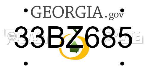 33BZ685 Georgia License Plate