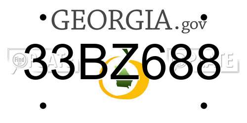 33BZ688 Georgia License Plate