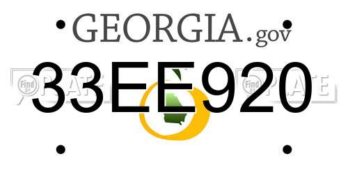 33EE920 Georgia License Plate