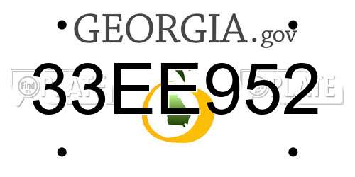 33EE952 Georgia License Plate