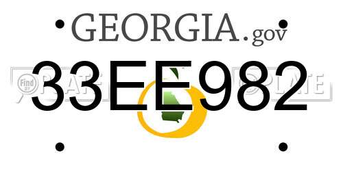 33EE982 Georgia License Plate