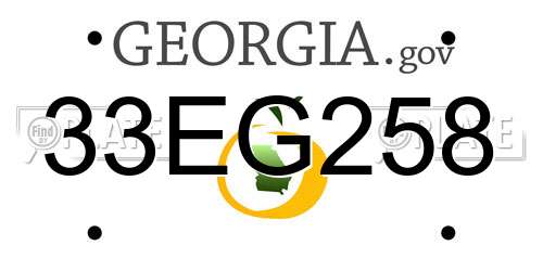 33EG258 Georgia License Plate