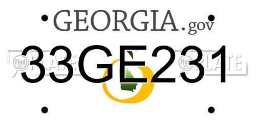 33GE231 Georgia License Plate