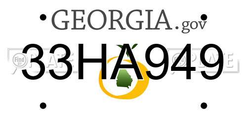 33HA949 Georgia License Plate
