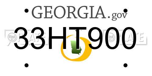 33HT900 Georgia License Plate