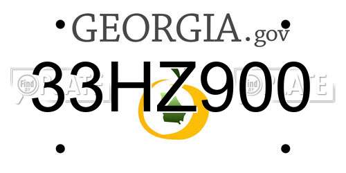 33HZ900 Georgia License Plate