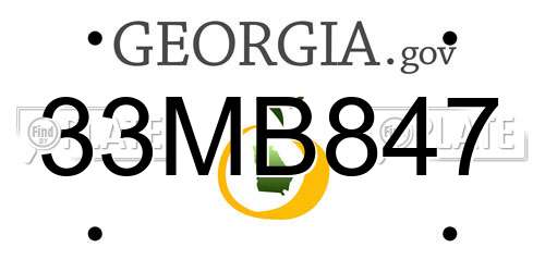 33MB847 Georgia License Plate