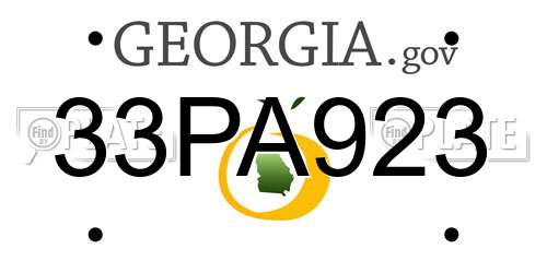 33PA923 Georgia License Plate