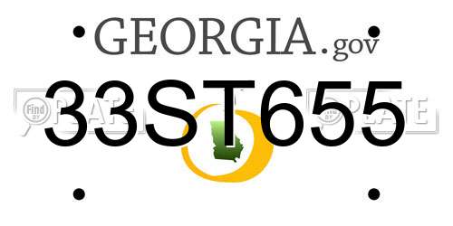 33ST655 Georgia License Plate