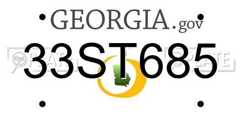 33ST685 Georgia License Plate