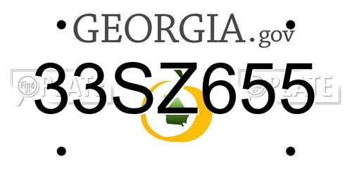 33SZ655 Georgia License Plate