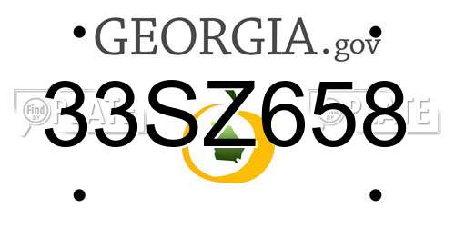 33SZ658 Georgia License Plate