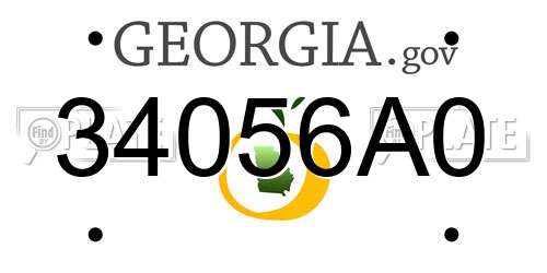 34056A0 Georgia License Plate
