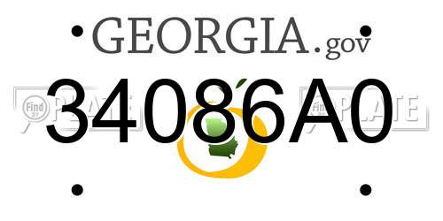 34086A0 Georgia License Plate