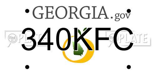 340KFC Georgia License Plate