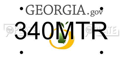 340MTR Georgia License Plate