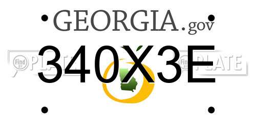 340X3E Georgia License Plate