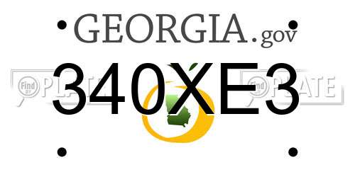 340XE3 Georgia License Plate