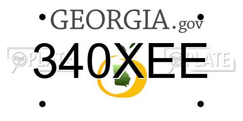 340XEE Georgia License Plate