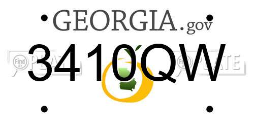 3410QW Georgia License Plate