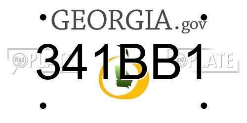 341BB1 Georgia License Plate
