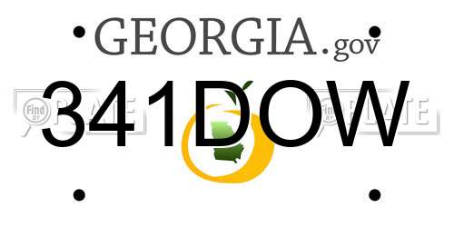 341DOW Georgia License Plate