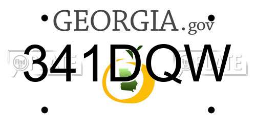 341DQW Georgia License Plate