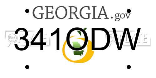 341ODW Georgia License Plate