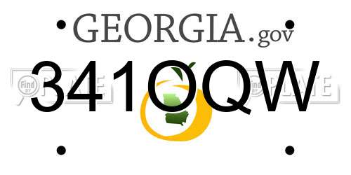 341OQW Georgia License Plate