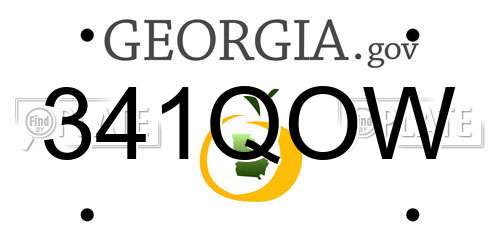 341QOW Georgia License Plate