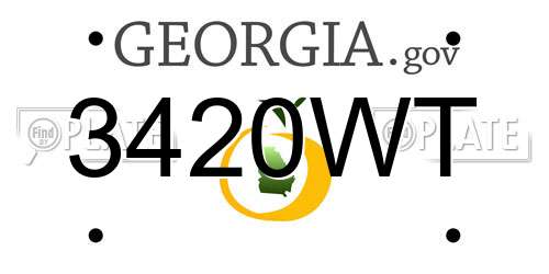 3420WT Georgia License Plate