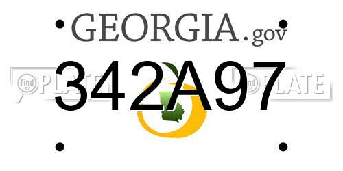 342A97 Georgia License Plate