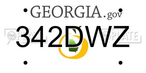 342DWZ Georgia License Plate