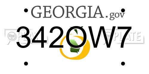 342OW7 Georgia License Plate