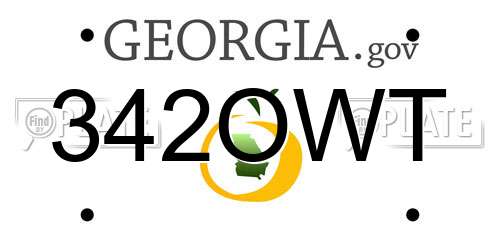 342OWT Georgia License Plate