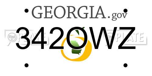 342OWZ Georgia License Plate