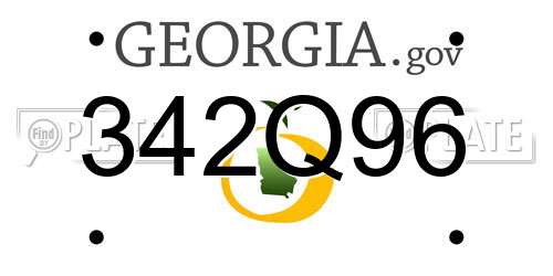 342Q96 Georgia License Plate