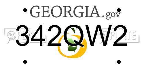 342QW2 Georgia License Plate