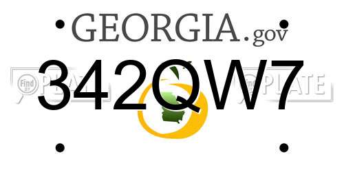 342QW7 Georgia License Plate