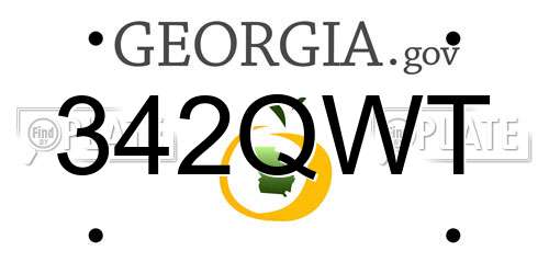 342QWT Georgia License Plate