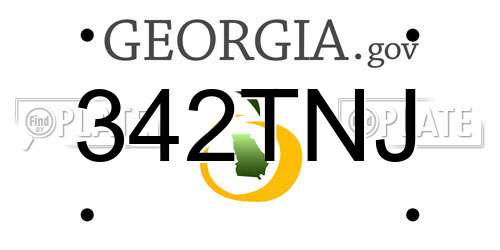 342TNJ Georgia License Plate