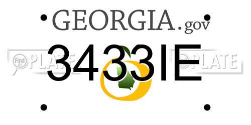 3433IE Georgia License Plate