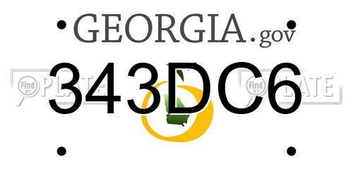343DC6 Georgia License Plate