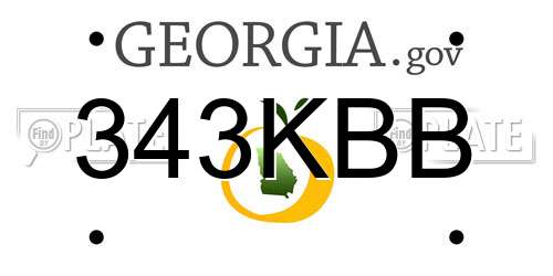 343KBB Georgia License Plate