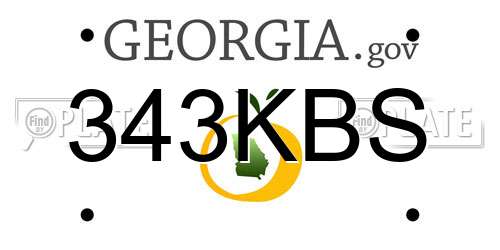 343KBS Georgia License Plate