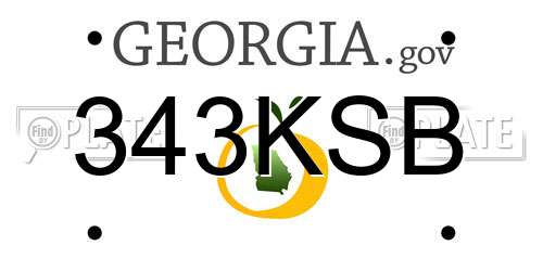 343KSB Georgia License Plate