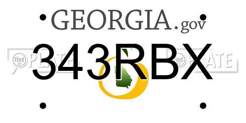 343RBX Georgia License Plate