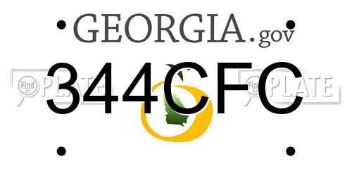 344CFC Georgia License Plate